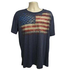 Galt American USA Flag Blue Graphic T-Shirt Large
